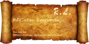 Rösler Leonarda névjegykártya